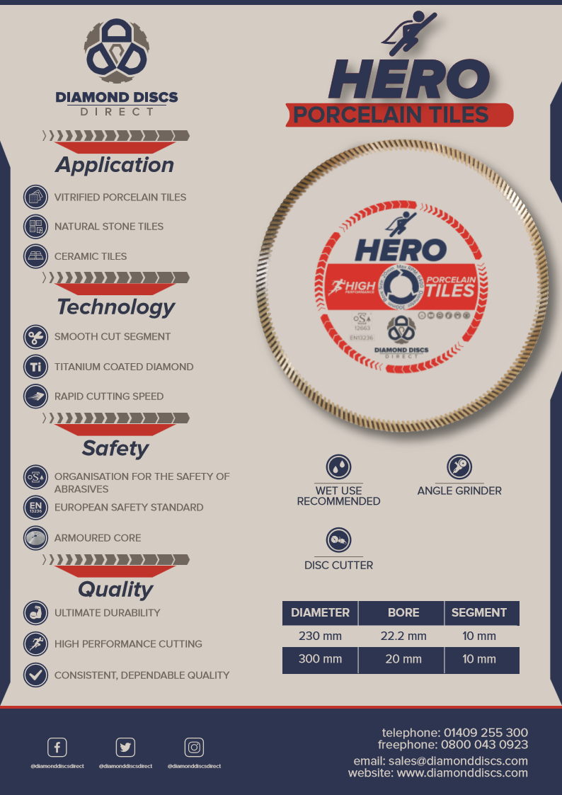 Hero Mesh Turbo Porcelain Diamond Blade