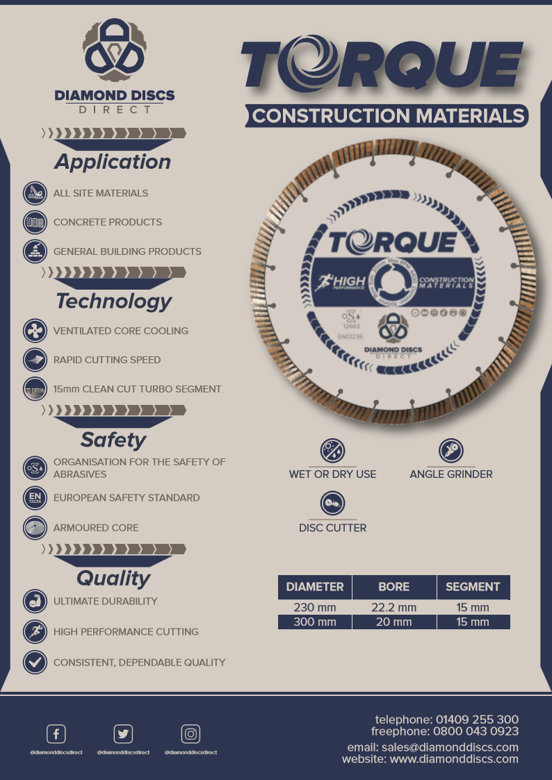 Torque Construction Materials Diamond Blade