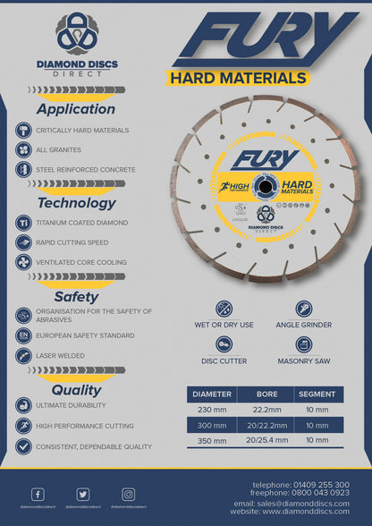 Fury Hard Materials Diamond Blade